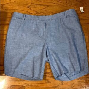 Talbots Blue Bermuda Shorts Polished Chambray Style